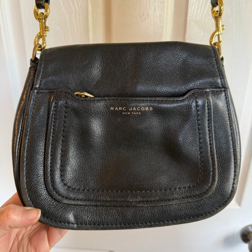 Marc Jacobs Saddle Bag Black Leather Crossbody